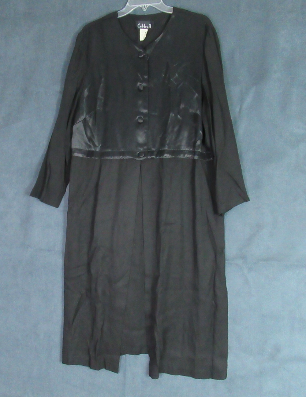 Vintage Cattrell Jacket Womens Size 18WP Black Button Up Top Tunic Goth Vamp